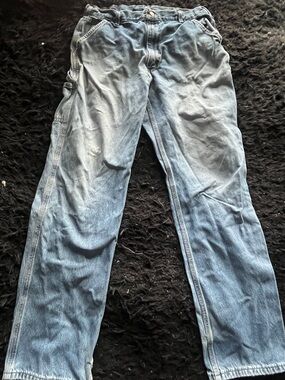 Carhartt Blue Denim Carpenter Jeans with Contrast Gold Stitching